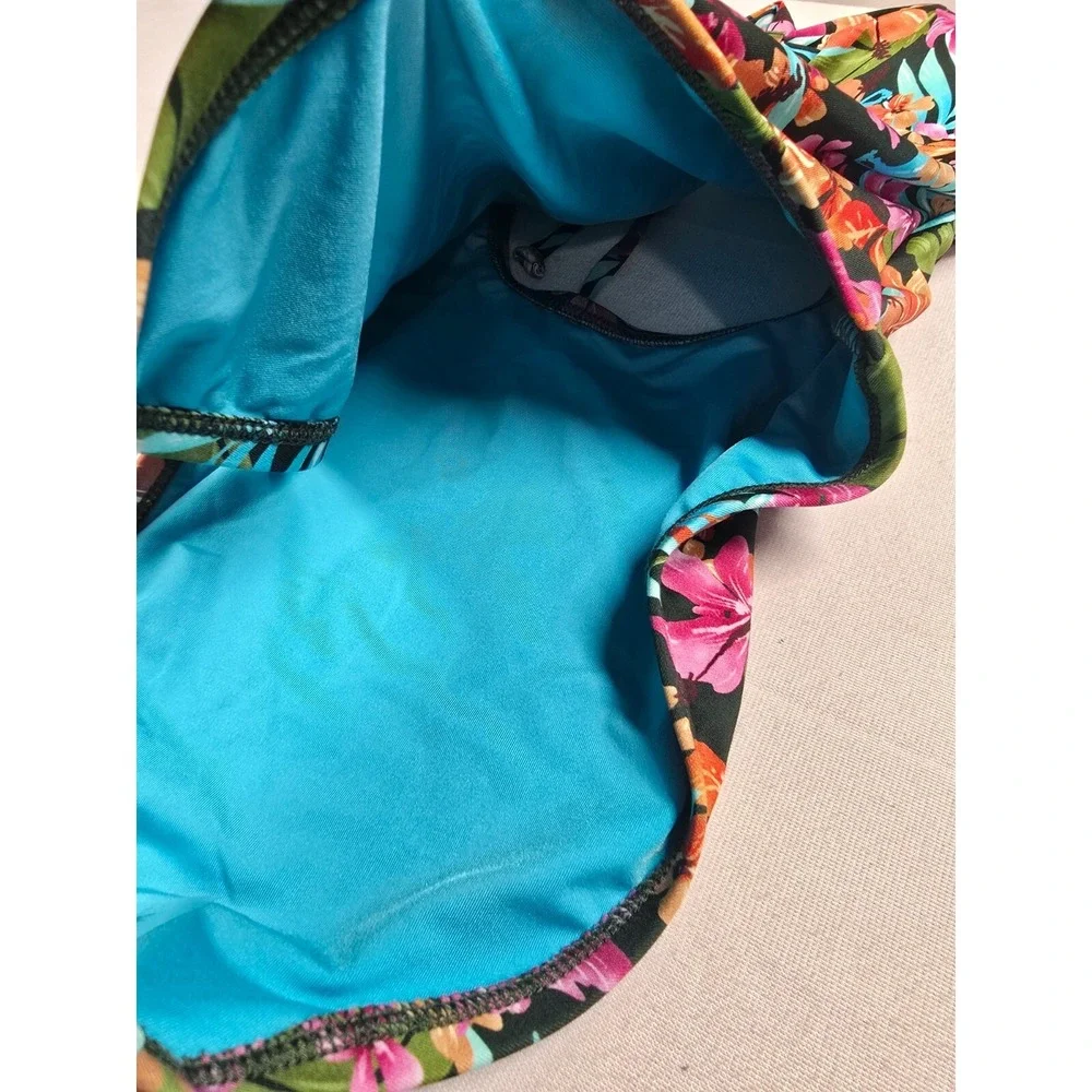 Lucky Brand Women's One-Piece Swimsuit Size S Vibrant Blue Pink‎ Floral NWT